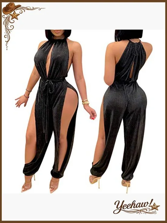 Stretchy Velvet Jumpsuit for Party Club Night Bodycon Fit - Picture 3 of 5